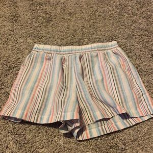 striped multi colored shorts